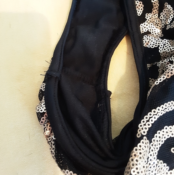 Weissman Elegant Long Black & Gold Sequin Dance Costume - Picture 8 of 11